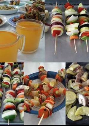 Una foto de Brocheta de verduras grilladas