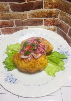 A picture of Stuffed Yuca with Ground Beef.