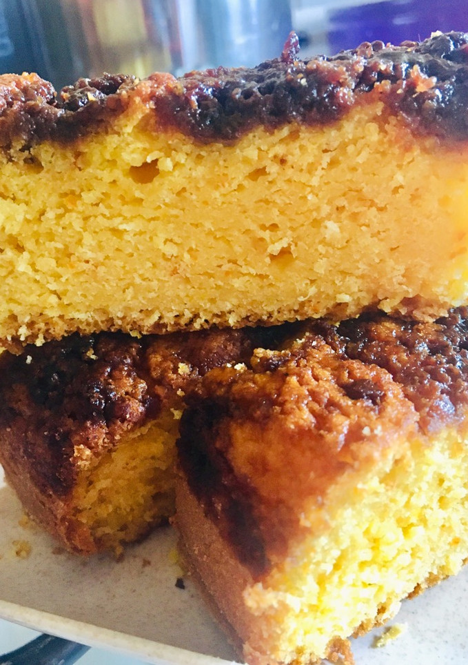 Una foto de BUDÍN DE NARANJA (cáscara y pulpa) EN LICUADORA 🧉🥮🍊🍊🥧🧉