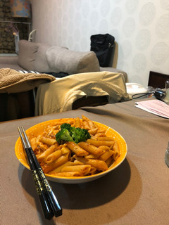 紅醬菇菇雞胸義大利麵 的食譜成品照片