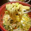 Sopa Ramen de Camarones con Huevo y Vegetales salteados