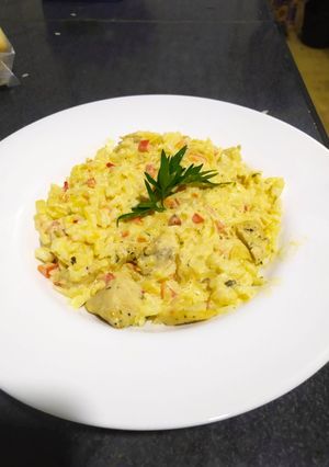 Una foto de Strogonoff de pollo