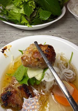 Hình của món Bún chả Hà Nội.