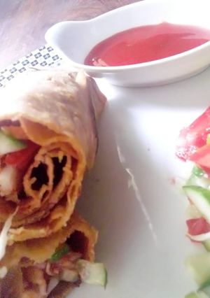 A picture of Shami paratha rolls.