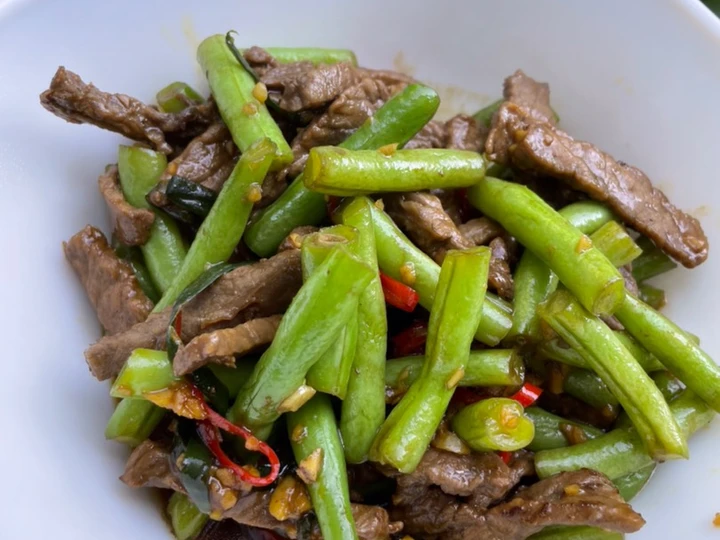Cara Mudah Membikin Resep Tumis buncis daging sapi yang  Bikin Ketagihan Anti Ribet, Lezat Sekali
