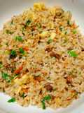 Arroz frito con puerco asado