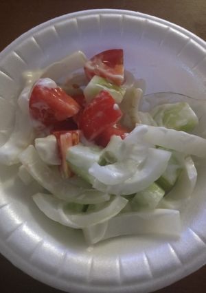 A picture of Blue Cheese Cucumber Salad.