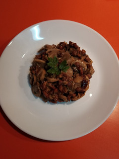 Una foto de Champiñones con bacon