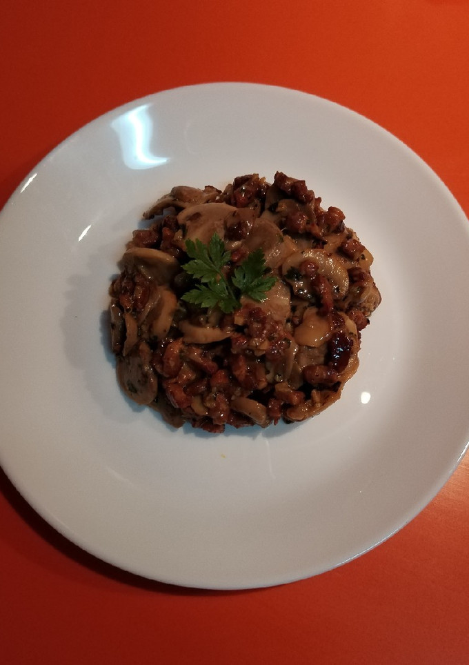Una foto de Champiñones con bacon