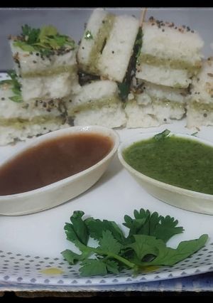 A picture of Sandwich Dhokla.