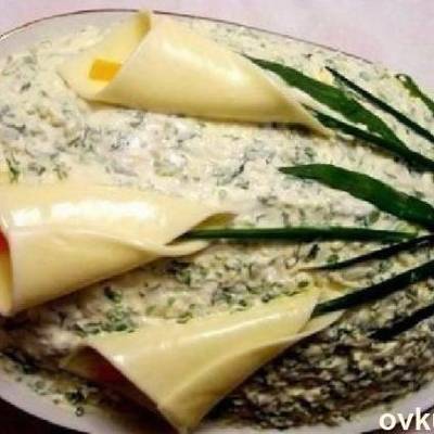 Салат каллы грибы курица ананас