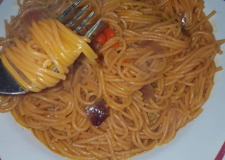 Easiest Way to Cook Perfect Jollof spaghetti This is Secret Recipe  From Best My Grandma's Recipe !!