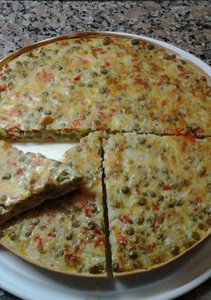 Una foto de Tarta de arvejas quiche