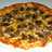 Pizza de carne picada y champiñones