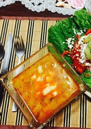 Una foto de Sopa de chayote