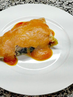 Una foto de Calzone de espinacas y champiñón