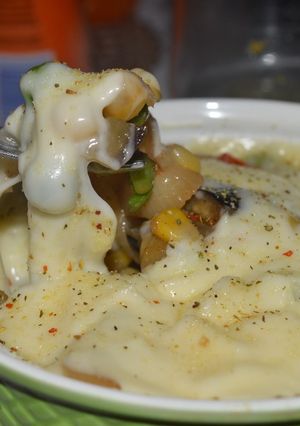 Una foto de Gratín de vegetales y mozzarella