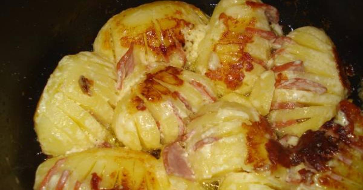 Рецепт картошка с сыром и колбасой в духовке рецепт с фото