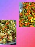 Guarnición mixta y brócoli al vapor