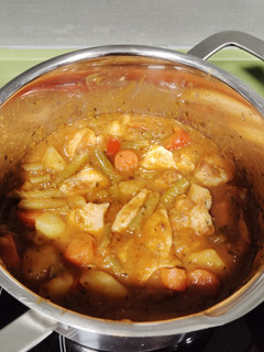 Una foto de Estofado de pollo Thermomix y airfryer