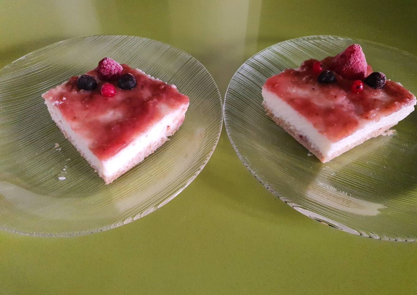 Tarta de queso "fit" sin azúcar sin horno