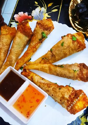 A picture of Chicken samosa patti Cones.