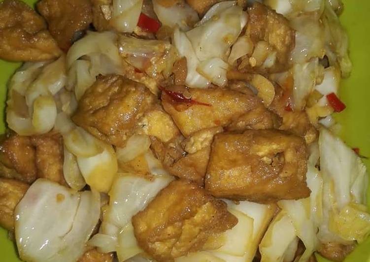 Bumbu Membuat Oseng tahu goreng(coklat)with kol/kubis yang Sempurna