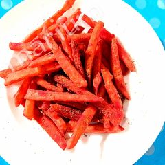 A picture of Tandori fries Valentine day fries 😂❤️.