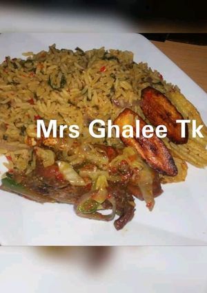 A picture of Jallof rice me alayyahu.
