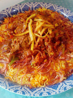 صورة لوصفة كبسة لحم بطريقتي الخاصة