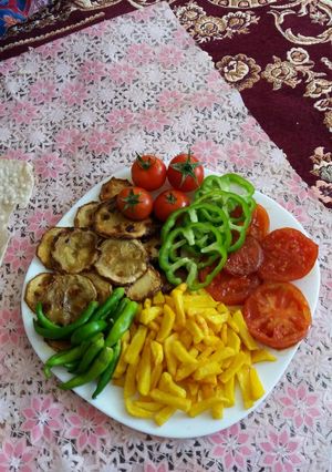 عکسی از دستور سیب زمینی با کدو