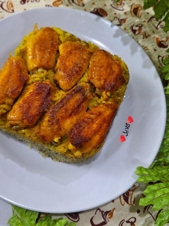 عکسی از دستور تهچین بال زعفرانی 😋
