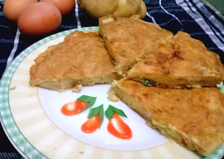 Resep Terbaik Spanish Omlete/ Tortilla de Patatas / Telur Dadar ala Spanyol Praktis Enak