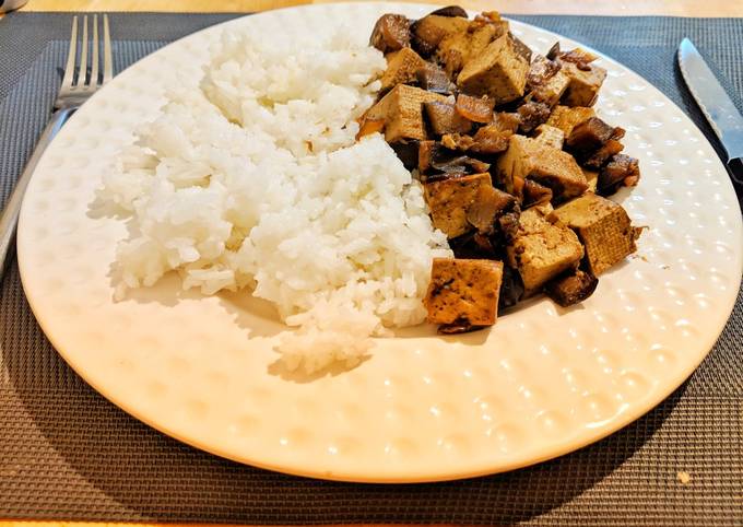 Tofu aubergine au soja