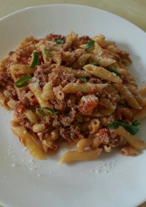 Una foto de Macarrones con carne