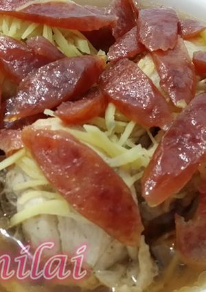 腊肠蒸鸡肉 的食譜成品照片