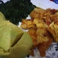 A picture of Fried egg scramble.