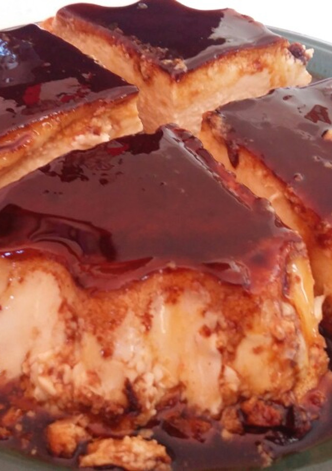 Una foto de Flan casero de limón