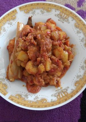 Foto resep Sambal goreng kentang + udang