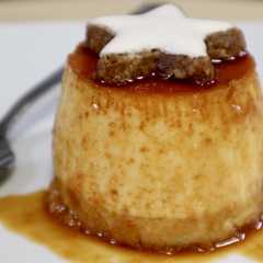Una foto de Flan de turrón un postre con espíritu navideño