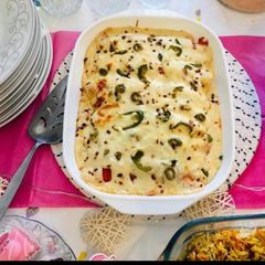 White sauce Pizza Pasta A picture of White sauce Pizza Pasta.