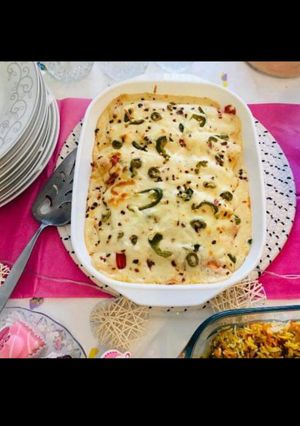 A picture of White sauce Pizza Pasta.