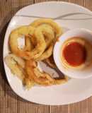 Onion rings con harina pan