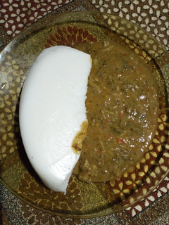 A picture of Tuwon masara da miyar alayyahu.