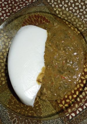 A picture of Tuwon masara da miyar alayyahu.