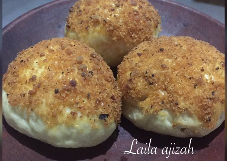Roti abon eggless (no mixer, no ulen)
