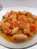 Longaniza al vermú con verduras
