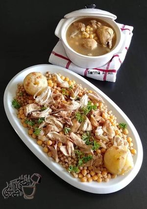 A picture of Chicken_Moghrabiyeh#Lebanese_Couscous.