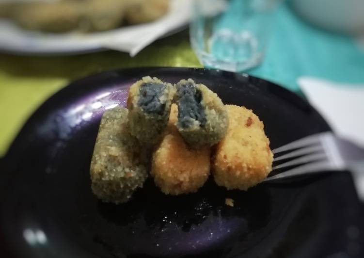Croquetas de calamares en su tinta