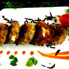 A picture of Leftover Rice Cheese kebab.